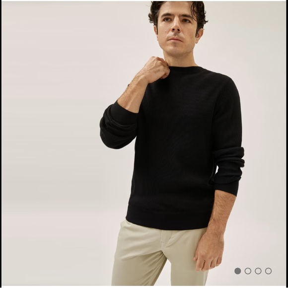 Everlane Other - NWT Everlane The Waffle-Knit Crew Neck Long Sleeve Shirt Black Large